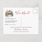 Decke neue Hallen Neue Zuhause Weihnachtsreise Ankündigungspostkarte (Rückseite)