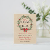 Decke neue Hallen | Rustikale Kraft Holiday Moving Ankündigungspostkarte (Stehend Vorderseite)