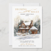 Decke neue Hallen Rustikale neue Zuhause Weihnacht Ankündigung (Vorderseite)