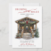 Decke neue Hallen Rustikale neue Zuhause Weihnacht Ankündigung (Vorderseite)