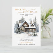 Decke neue Hallen Rustikale neue Zuhause Weihnacht Ankündigung (Stehend Vorderseite)