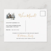 Decke neue Hallen Rustikale neue Zuhause Weihnacht Ankündigungspostkarte (Rückseite)