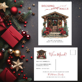 Decke neue Hallen Rustikale neue Zuhause Weihnacht Ankündigungspostkarte