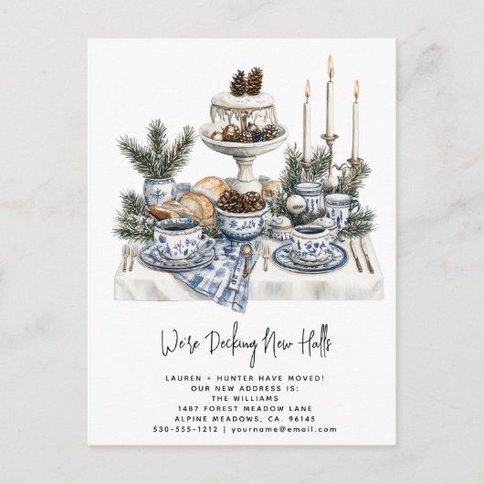 Decke neue Hallen Rustikale Wasserfarbenen Pine Ho Ankündigungspostkarte (Vorderseite)