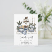 Decke neue Hallen Rustikale Wasserfarbenen Pine Ho Ankündigungspostkarte (Stehend Vorderseite)