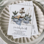 Decke neue Hallen Rustikale Wasserfarbenen Pine Ho Ankündigungspostkarte