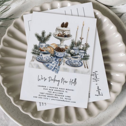 Decke neue Hallen Rustikale Wasserfarbenen Pine Ho Ankündigungspostkarte