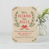 Decke neue Hallen | Rustikaler Kranz Feiertagskarte (Stehend Vorderseite)