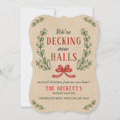 Decke neue Hallen | Rustikaler Kranz Feiertagskarte (Vorderseite)