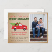 Decke neue Hallen Weihnachtsfeiertage Foto Moving Ankündigungspostkarte (Vorne/Hinten)