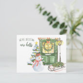 Decke neue Hallen Weihnachtsfeiertage Moving Feiertagspostkarte (Stehend Vorderseite)