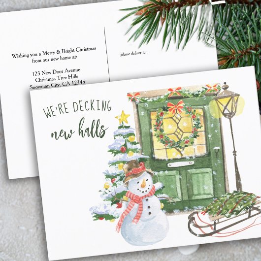 Decke neue Hallen Weihnachtsfeiertage Moving Feiertagspostkarte