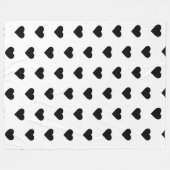 Decke-Schwarze Herzen der Fleece auf Weiß (Vorderseite (Horizontal))