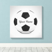 Decke Soccer Ball Personalisiert Name Leinwanddruck (Insitu (Holzboden))