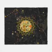 Decke, Sun, Mond und Sterne auf Schwarzem Fleecedecke (Vorderseite (Horizontal))