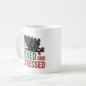 Decked and Distressed | Christmas Chaos Humor Kaffeetasse (Vorderseite Links)