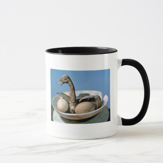 Deckel eines Alabasterglases verziert mit einem Tasse (Rechts)