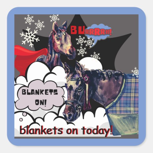 Decken auf Comic Quadratischer Aufkleber (Vorderseite)