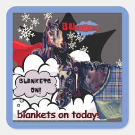 Decken auf Comic Quadratischer Aufkleber