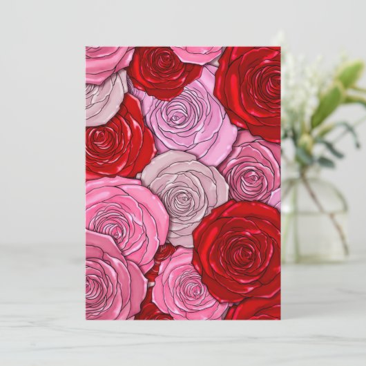 Decken der Rose Feiertagskarte (Stehend Vorderseite)