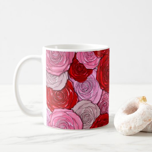 Decken der Rose Kaffeetasse (Mit Donut)