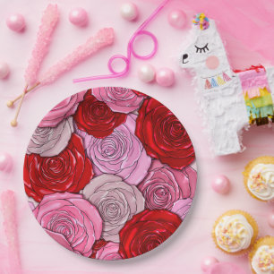 Decken der Rose Pappteller