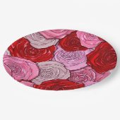 Decken der Rose Pappteller (Schrägansicht)