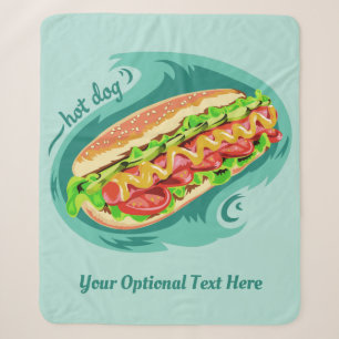 Decken für benutzerdefinierte Text Hot Dog Illustr