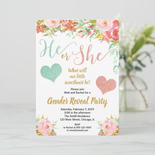 Decken kleines Schatzmit blumengeschlecht der Einladung (Stehend Vorderseite)