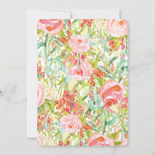 Decken kleines Schatzmit blumengeschlecht der Einladung (Rückseite)