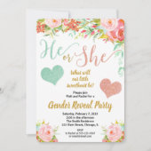 Decken kleines Schatzmit blumengeschlecht der Einladung (Vorderseite)