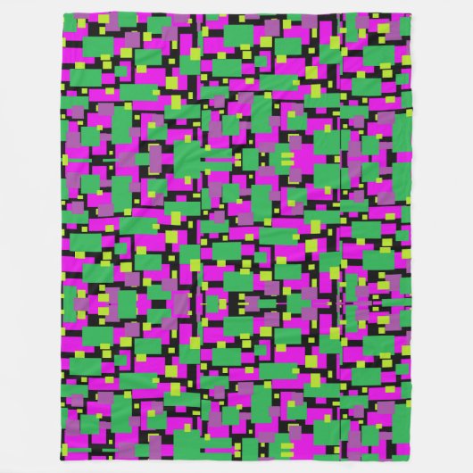 Decken mit Lila geometrischer und grüner Schwarz-W (Vorderseite)