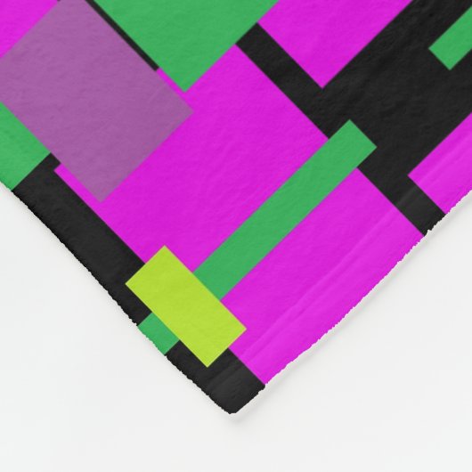 Decken mit Lila geometrischer und grüner Schwarz-W (Ecke)