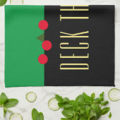 DECKEN SIE DEN HALLENGRÜNEN Schwarzen Farbblock. Geschirrtuch (Gefaltet)