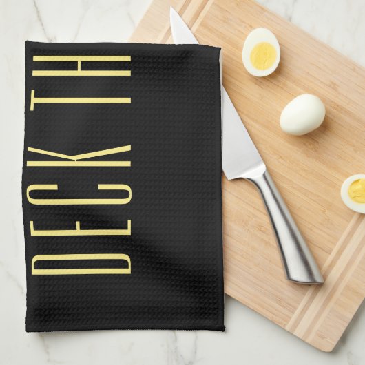 DECKEN SIE DEN HALLENGRÜNEN Schwarzen Farbblock. Geschirrtuch (Viertel Falte)