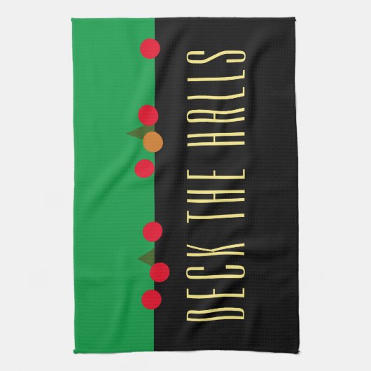 DECKEN SIE DEN HALLENGRÜNEN Schwarzen Farbblock. Geschirrtuch (Vertikal)