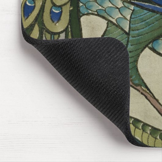 Decken Sie Entwurf des Reihers und der Fische, Mousepad (Ecke)