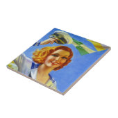 Decken Sie Vintage retro glückliche Fliese (Seite)