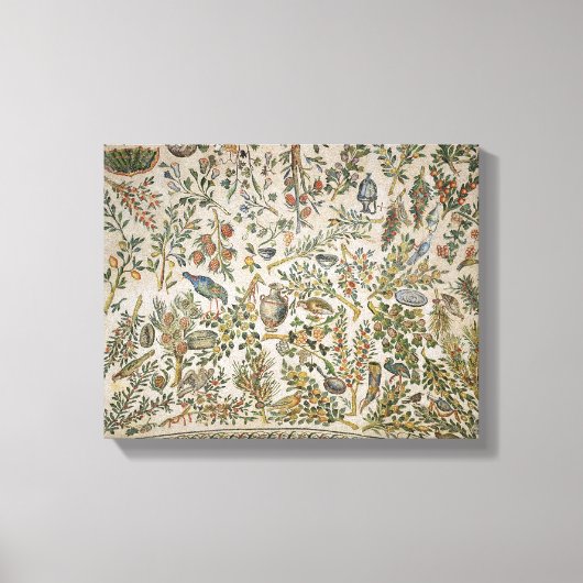 Deckendekoration mit Blume und Vögeln (Mosaik) Leinwanddruck (Vorderseite)