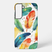 Deckendesign Aquarellfedern Samsung Galaxy Hülle (Rückseite)