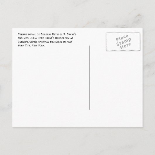 Deckendetails, Mausoleum General Grant Memorial Postkarte (Rückseite)