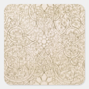 Deckenentwurf für den Perlen-Raum, in Isfahan, f Quadratischer Aufkleber