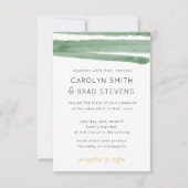 Deckengrüne und goldene Wasserfarbe gestrichene Ho Einladung (Vorderseite)