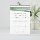 Deckengrüne und goldene Wasserfarbe gestrichene Ho Einladung (Stehend Vorderseite)