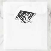 Deckenkatze Runder Aufkleber (Tasche)