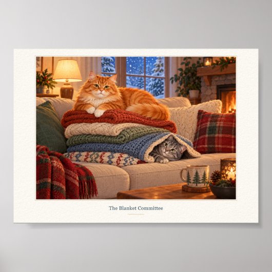 Deckenkomitee Kuschelkatzen Kunst Poster (Vorne)
