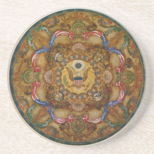 Deckenkuppel in Jefferson Gebäude Sandstein Untersetzer (Vorne)