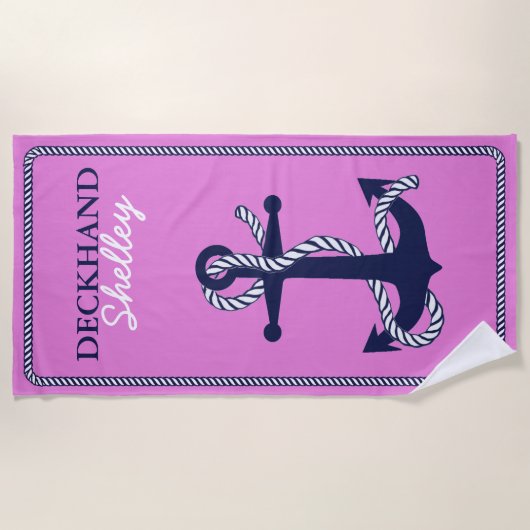 Deckhand-ID402 für die Marine Strandtuch (Vorderseite)