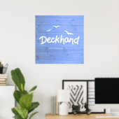 Deckhand Nautic Blue und White Maritime Art Poster (Heimbüro)