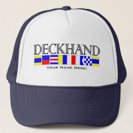 Deckhand Titel in Nautic Signal Flags Ihr Name Truckerkappe
